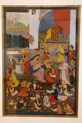 Miniatur, die die Jungfrau Maria zeigt, wie sie Jesus stillt, Indien